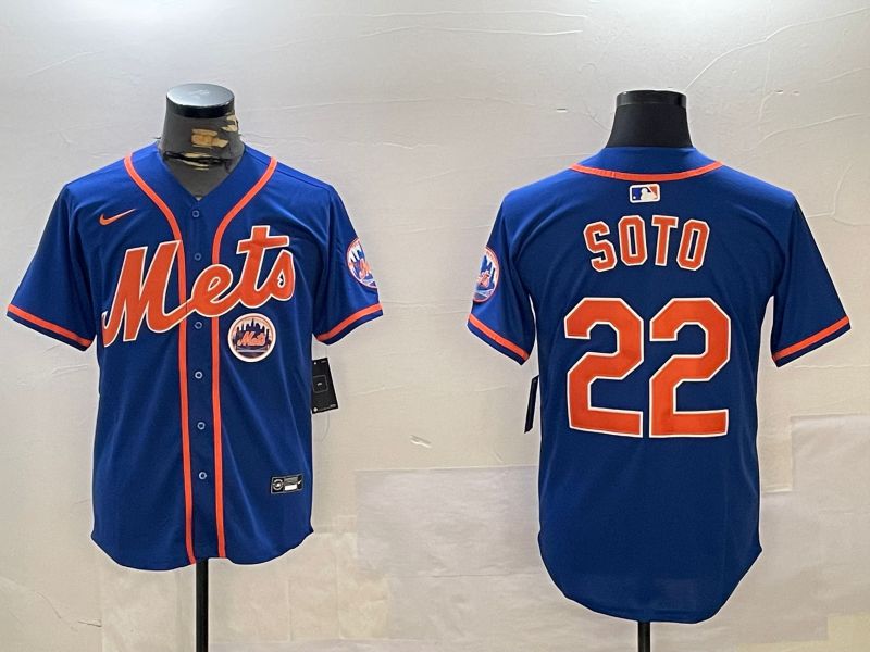 Men New York Mets #22 Soto Blue Game 2024 Nike MLB Jersey style 12163->new york mets->MLB Jersey